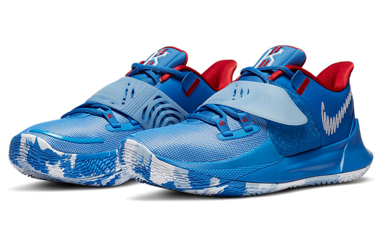 Мужские кроссовки Nike Kyrie Low 3 Pacific Blue 3 (сине-красные) — Синий / красный — фото 3