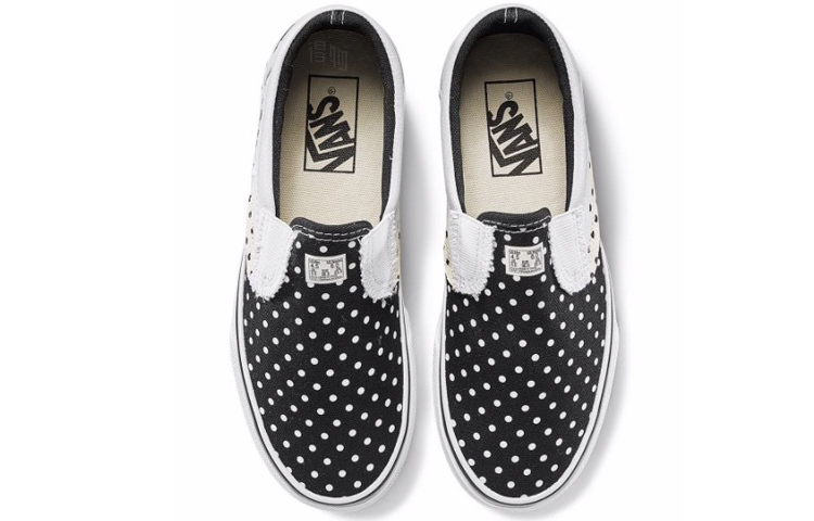 Женские слипоны Vans slip-on (черно-белые) — фото 3