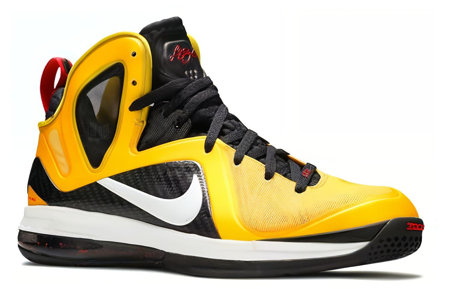 Мужские кроссовки Nike Lebron 9 Elite Taxi (черно-желтые) — фото 3