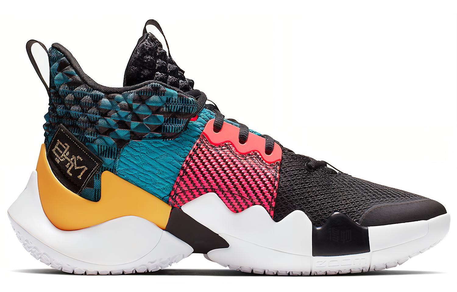 Мужские кроссовки Jordan Why Not Zer0.2 TPU (черно-красно-желто-синие) — Чёрный / красный / жёлтый / синий — фото 2