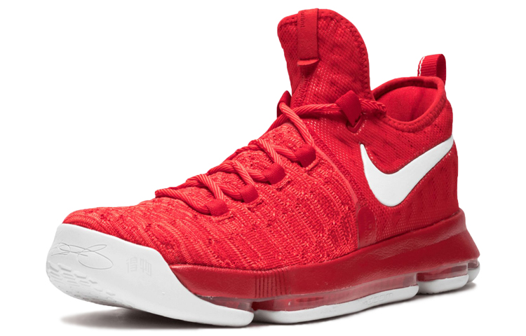 Мужские кроссовки Nike KD 9 Varsity "Red" (красный) — Красный / белый — фото 2