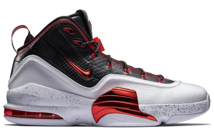 Мужские кроссовки Nike Air Pippen 6 Bulls (серо-черные) — 白/大学红/黑 — фото 2
