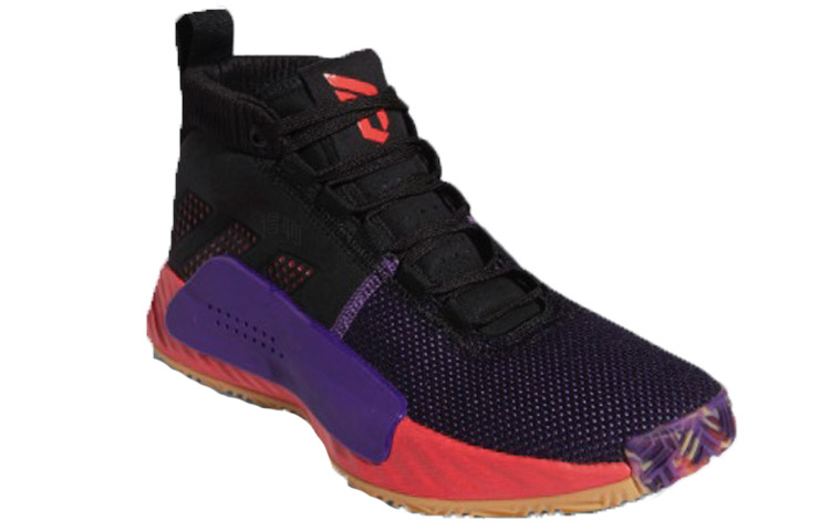 Мужские кроссовки adidas Dame 5 (фиолетово-красные) — Фиолетовый / красный — фото 3