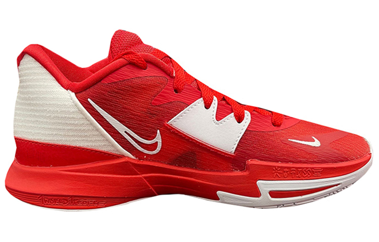 Кроссовки Nike Kyrie 5 Low 5 (красно-белые) — Красный / белый — фото 2