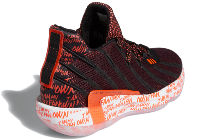 Мужские кроссовки adidas D lillard 7 GCA (черно-оранжевые) — Чёрный / оранжевый — фото 4