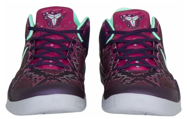Мужские кроссовки Nike Kobe 8 (фиолетовые) — 紫色王朝/树莓红 /狼灰/荧光绿 — фото 3