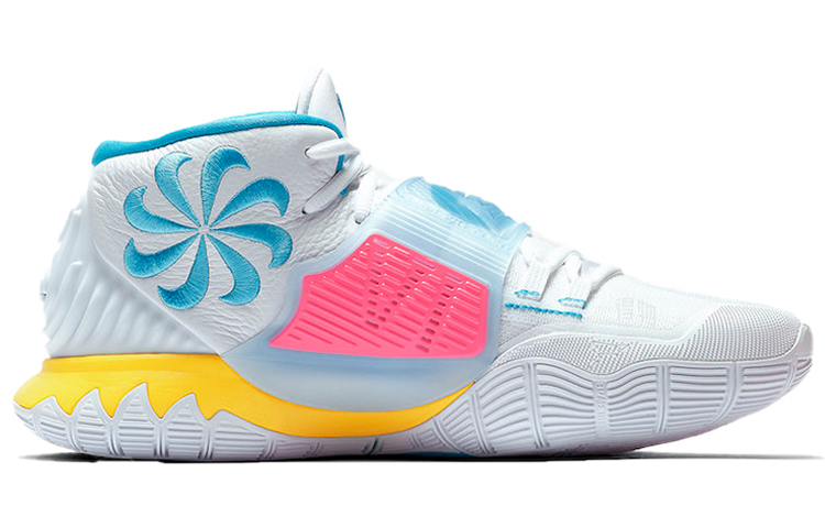 Кроссовки Nike Kyrie 6 EP "Neon Graffiti" (разноцветные) — Белыйсиний — фото 2
