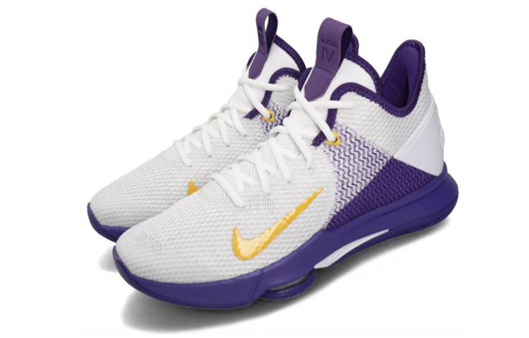 Мужские кроссовки Nike Witness 4 LeBron EP (бело-фиолетовые) — Фиолетовый / белый — фото 3