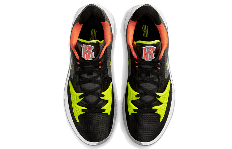 Кроссовки Nike Kyrie Low 4 EP (черно-зелено-оранжевые) — Чёрный / зелёный / оранжевый — фото 3