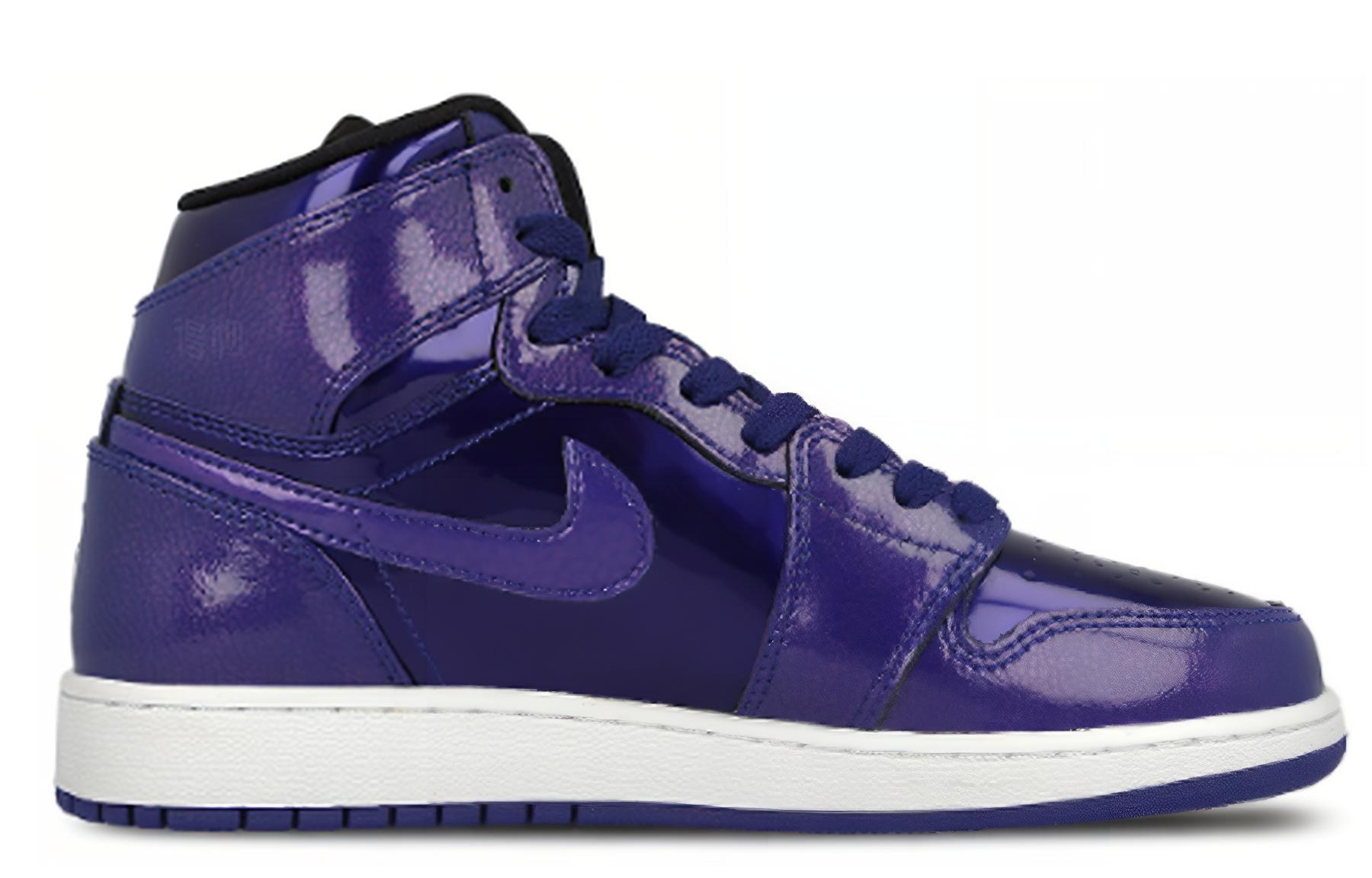 Женские кроссовки Jordan Air Jordan 1 Retro High Bg Deep Royal (пурпурные) — Тёмно-синий / чёрный — фото 2
