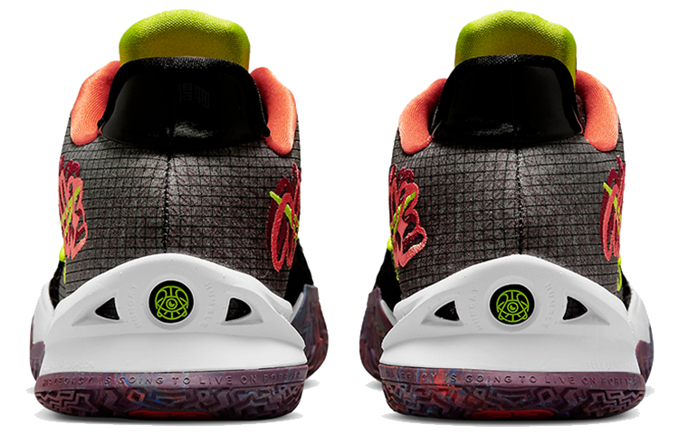 Кроссовки Nike Kyrie Low 4 EP (черно-зелено-оранжевые) — Чёрный / зелёный / оранжевый — фото 4