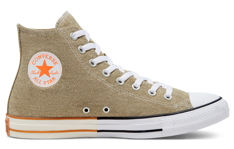 Кеды Converse Chuck Taylor All Star (бежевые) — 卡其色/荷兰橙/白色 — фото 2