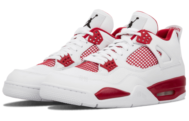 Мужские кроссовки Jordan Air Jordan 4 retro alternate 89 (бело-красные) — 白/黑/动感红 — фото 2