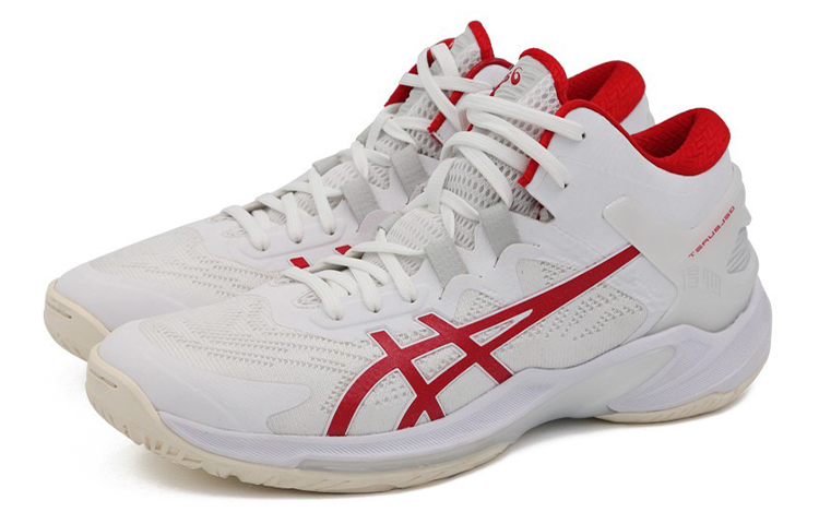 Мужские кроссовки ASICS Gel-Burst 25 (бело-красные) — фото 4