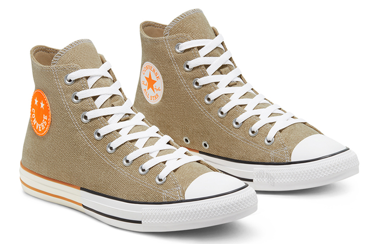 Кеды Converse Chuck Taylor All Star (бежевые) — 卡其色/荷兰橙/白色 — фото 3