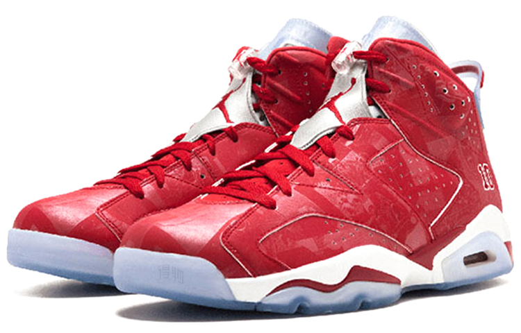 Кроссовки Jordan Air Jordan 6 retro slam dunk (красные) — 大学红/大学红/白 — фото 3
