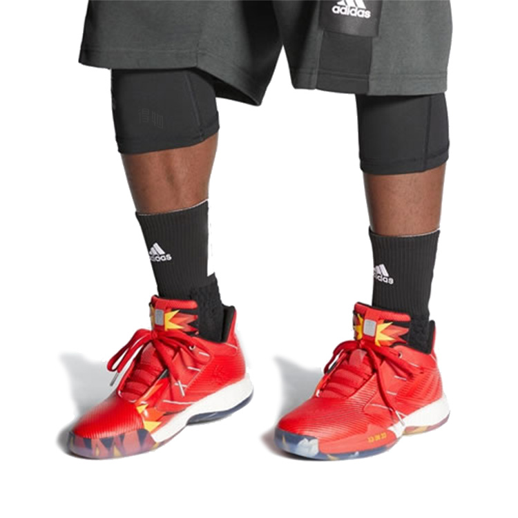 Мужские кроссовки adidas T-Mac Millennium 2 (красно-желто-белые) — Красный / жёлтый / белый — фото 5