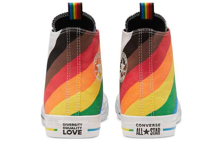 Кеды Converse Chuck Taylor All Star (белый / фиолетовый / синий / зеленый) — Белый / фиолетовый / синий / зелёный — фото 4