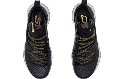 Мужские кроссовки Under Armour Curry 5 (черно-золотые) — Чёрный / золотой — фото 4