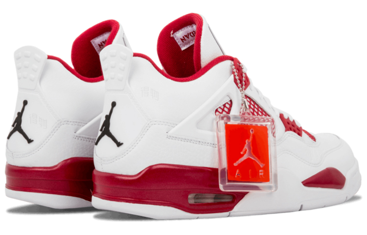 Мужские кроссовки Jordan Air Jordan 4 retro alternate 89 (бело-красные) — 白/黑/动感红 — фото 3