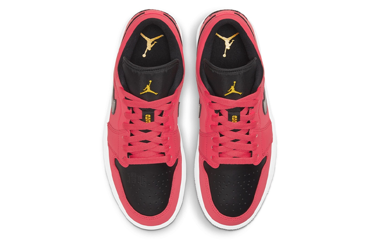 Женские кроссовки Jordan Air Jordan 1 low (черно-красные) — Чёрный / красный — фото 4