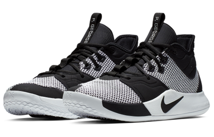 Мужские кроссовки Nike PG 3 (черно-белые) — фото 2