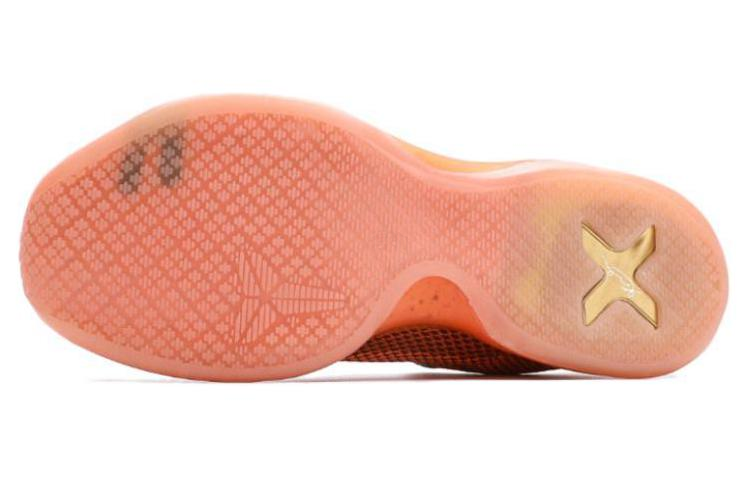 Мужские кроссовки Nike Kobe 10 Silk Road (оранжевые) — 金属黄金/红/橘 — фото 5