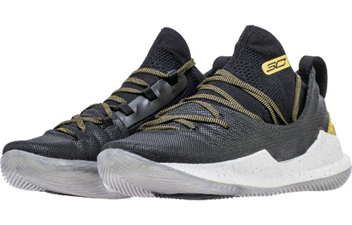 Мужские кроссовки Under Armour Curry 5 (черно-золотые) — Чёрный / золотой — фото 3