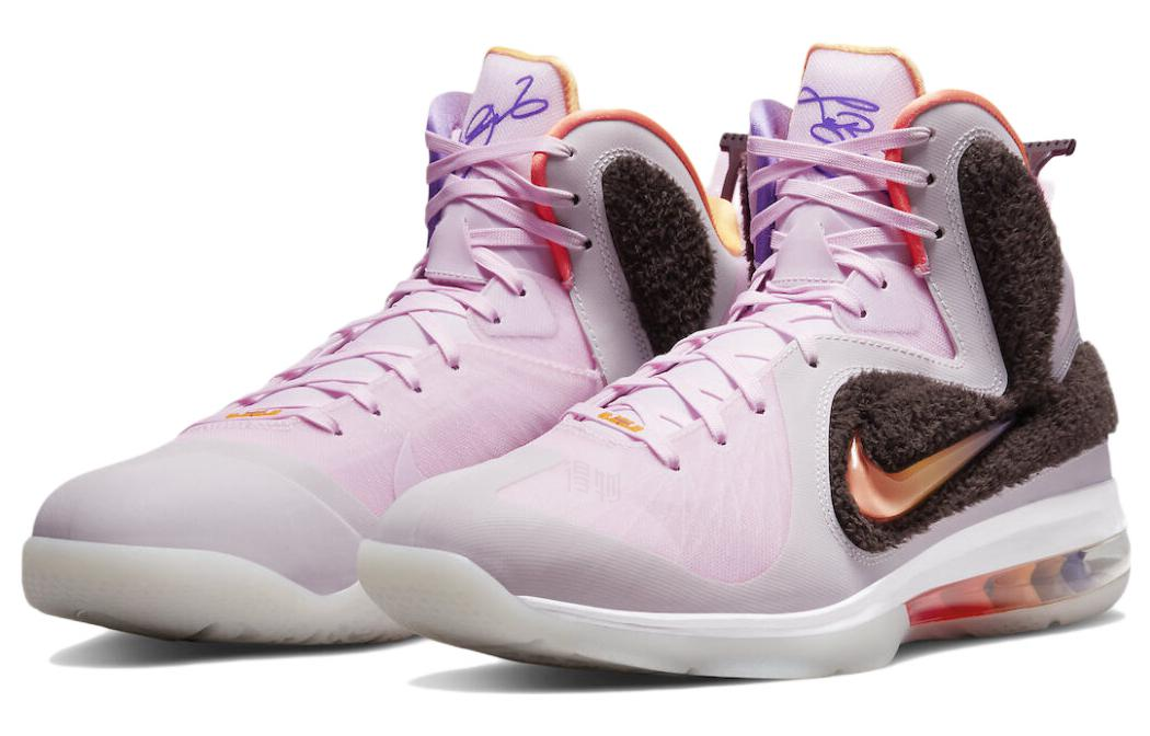 Мужские кроссовки Nike Lebron 9 "Regal Pink" (розово-коричневые) — Розовый / коричневый — фото 3