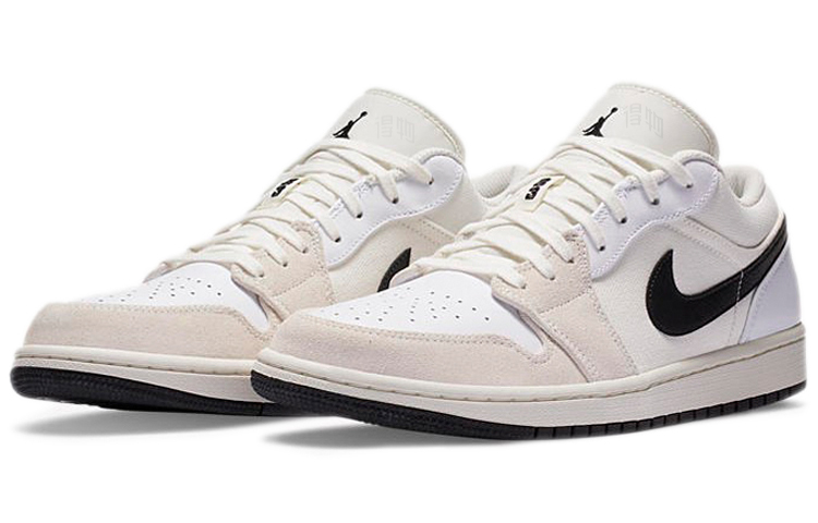 Мужские кроссовки Jordan Air Jordan 1 low (бело-черные) — фото 3