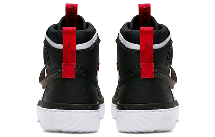 Мужские кроссовки Jordan Air Jordan 1 High React (бело-черно-красные) — фото 4