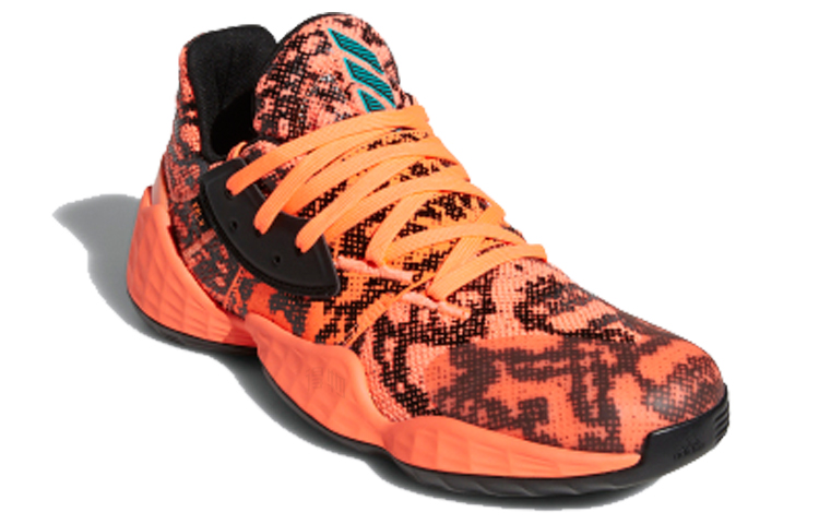 Мужские кроссовки adidas Harden Vol. 4 (оранжевый / черный) — Оранжевый / чёрный — фото 2