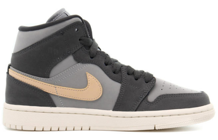 Женские кроссовки Jordan Air Jordan 1 Mid (черныйсерыйрозовый) — Чёрныйсерыйрозовый — фото 2