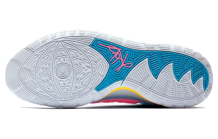 Кроссовки Nike Kyrie 6 EP "Neon Graffiti" (разноцветные) — Белыйсиний — фото 6
