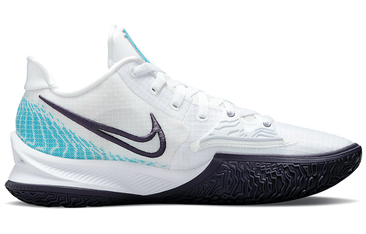 Кроссовки Nike Kyrie Low 4 (бело-синие) — Белый / синий — фото 2