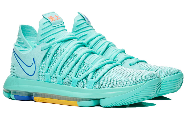 Мужские кроссовки Nike KD 10 Hyper ''Turquoise'' (бирюзовый) — 松石绿/蓝 — фото 2