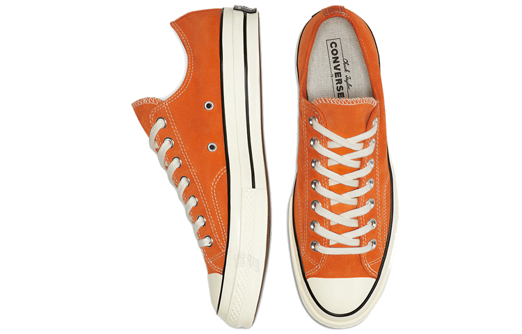 Кеды Converse 1970s Suede Chuck Low Top (оранжево-белые) — Оранжевый / белый — фото 4