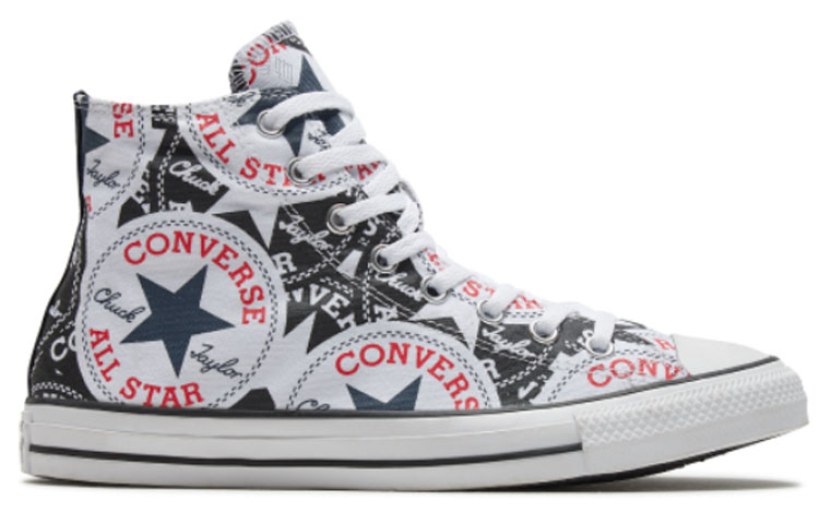 Кеды Converse All Star (черно-бело-красные) — Чёрный / белый / красный — фото 2