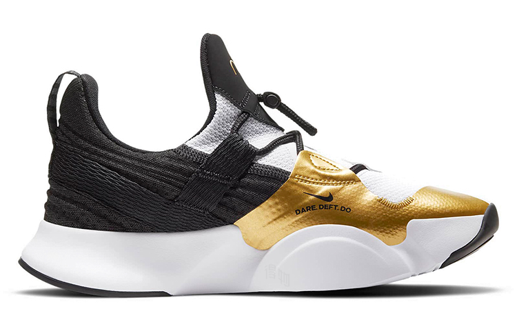 Женские кроссовки Nike SuperRep Groove (черно-бело-золотые) — фото 2