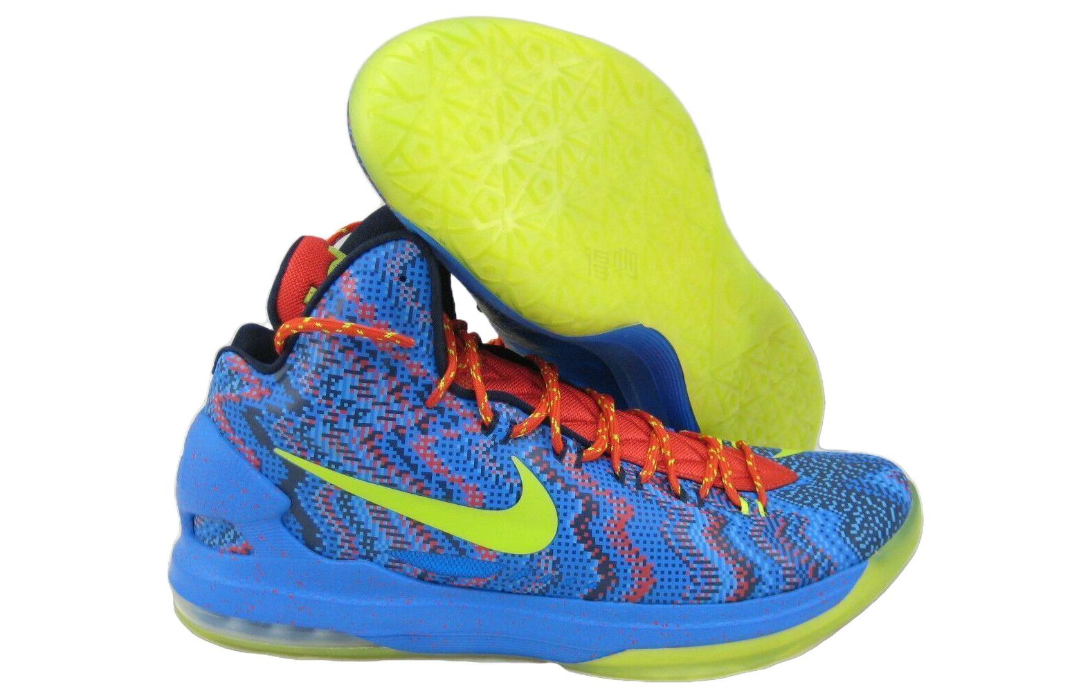 Мужские кроссовки Nike KD 5 "Christmas Day" 5 (сине-зелено-красный) — фото 5