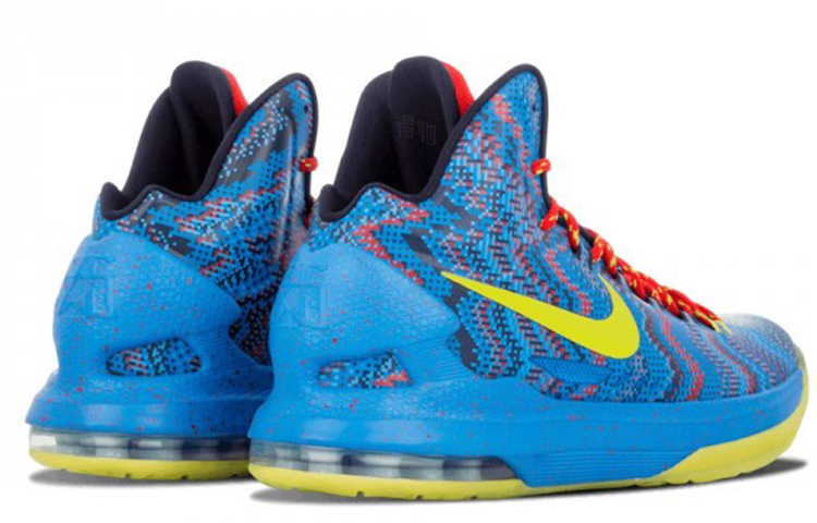 Мужские кроссовки Nike KD 5 "Christmas Day" 5 (сине-зелено-красный) — фото 4