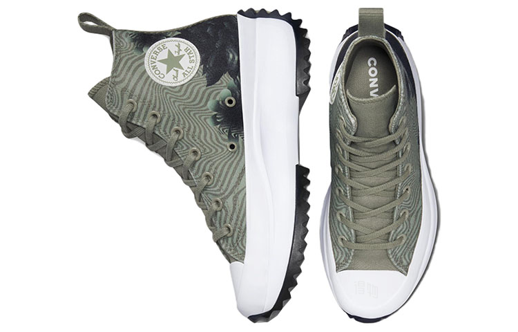 Мужские / Женские кеды Converse Run Star Hike Platform (зеленые) — фото 4