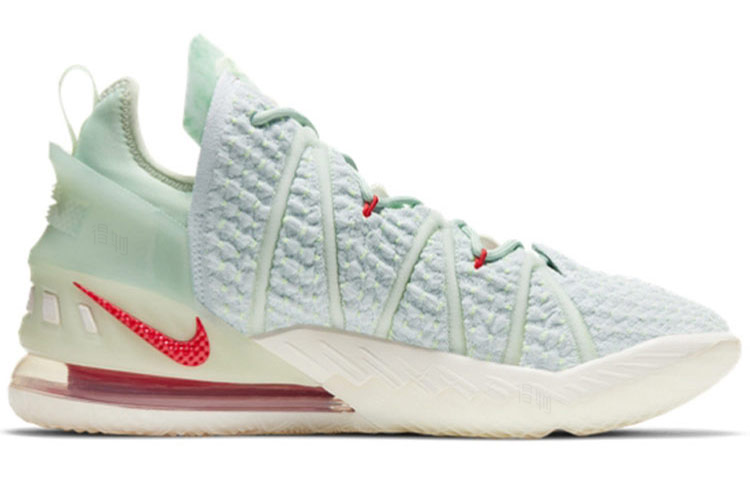 Мужские кроссовки Nike Lebron 18 EP Lebron 8 QS (зеленый / красный) — Зелёный / красный — фото 3