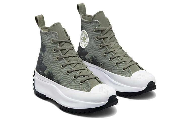 Мужские / Женские кеды Converse Run Star Hike Platform (зеленые) — фото 3