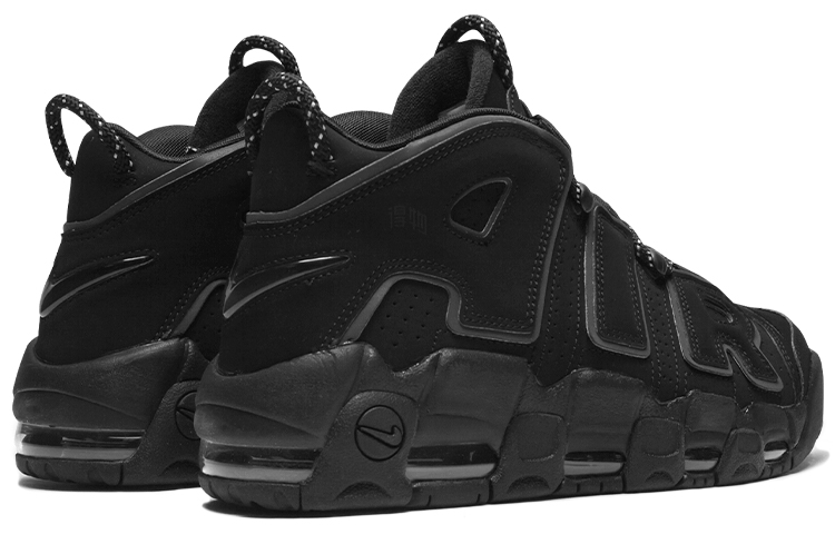 Мужские кроссовки Nike Air More Uptempo Black Reflective 2018 (черные) — фото 4