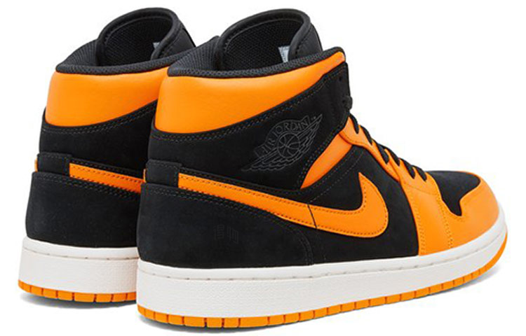 Мужские кроссовки Jordan Air Jordan 1 Mid Peel (черно-оранжевые) — Чёрный / оранжевый — фото 3