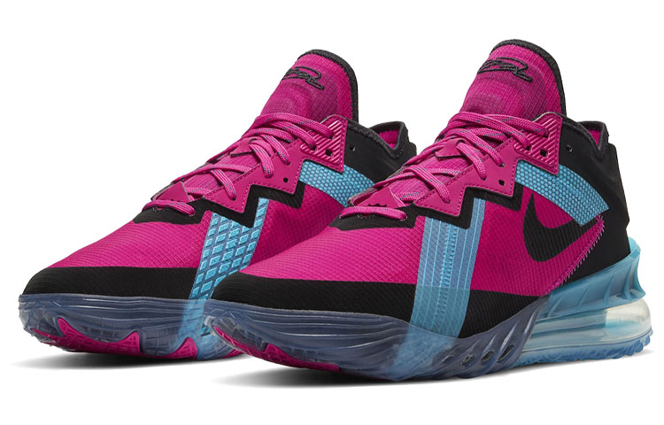 Кроссовки Nike Lebron 18 Low (черно-сине-розовые) — фото 2