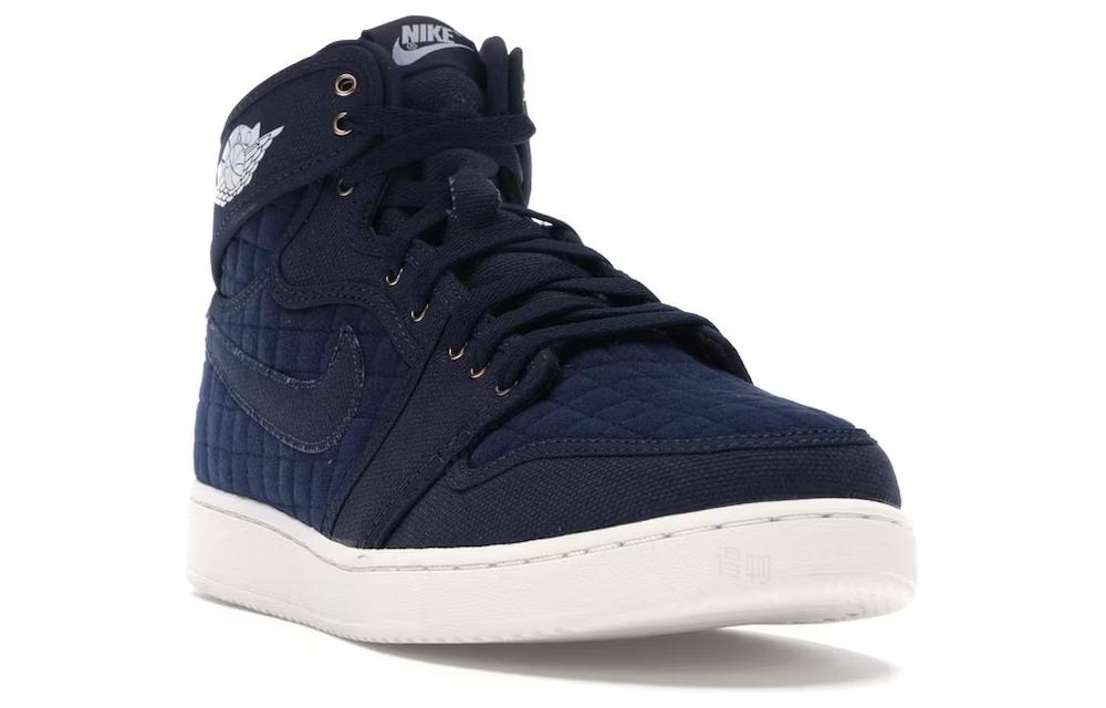 Мужские кроссовки Jordan Air Jordan 1 Retro AJKO Blue Quilted (синие) — 黑曜石/白/金属红铜 — фото 3