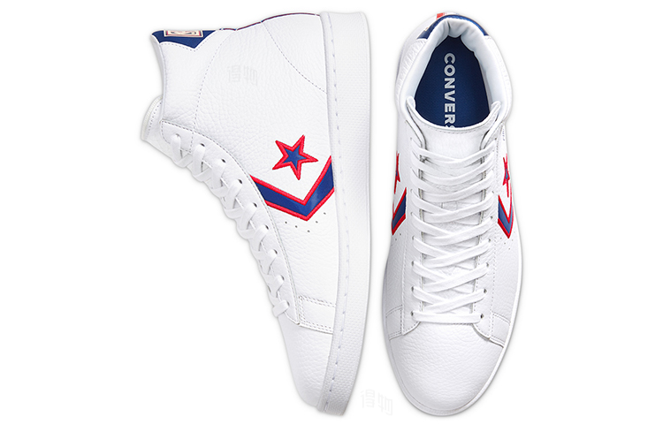 Кеды Converse Cons Pro Leather (бело-синие) — Белыйсиний — фото 4