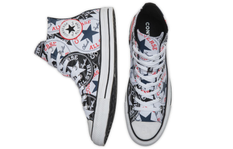 Кеды Converse All Star (черно-бело-красные) — Чёрный / белый / красный — фото 4